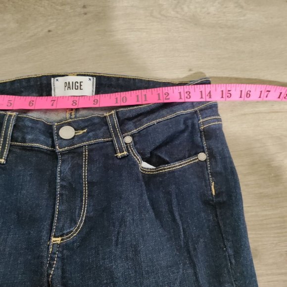 Paige Manhattan Jeans Women Size 28 Blue Slim Bootcut Dark Wash - Picture 1 of 8